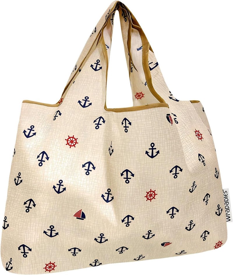 allydrew Large Foldable Tote Nylon Reusable Grocery Bags - Image 1